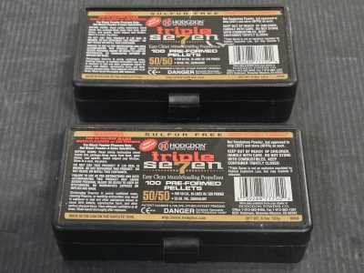 (2) Hodgdon Triple 7 50/50 Pre-Formed Pellets - Sulfer Free (Partially Filled)