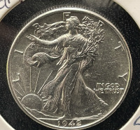 1942-D Walking Liberty Half Dollar, Denver Mint, 90% Silver - 2