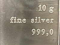 Valcambi Suisse 10g Silver Bar, 999.0 Fine Silver, Mint Marked - 2