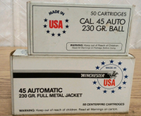 Ammo! 100rds Winchester .45 Auto 230gr Ball and FMJ