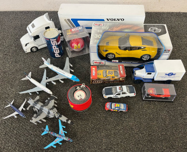 Scale Model Cars & Planes &mdash; 2014 Corvette Stingray, Volvo FH series tractor-trailer Truck, 2003 Dale Jarrett #88 UPS Store 1:43 Scale Action Ford Taurus Diecast car, Hot Wheels 100% 1957 Cadillac Eldorado, Police Cruiser, Military Aircraft & More