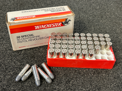 (50) Rnds Of Winchester 38 Special 158 Gr. Lead