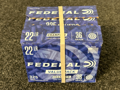 Box Of Federal 22 LR 36 Gr. (325 Count)
