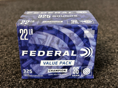 Unopened Box Of Federal 22 LR 36 Gr. (325 Count)