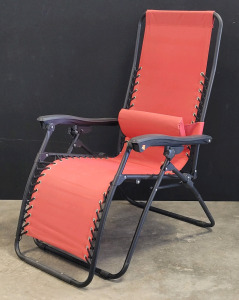 Red And Black Reclining Folding Chair