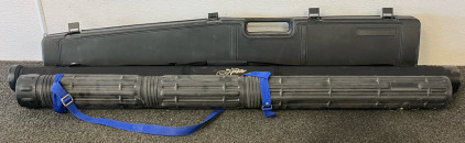 Hard Padded Rifle Case & Two Fishing Rod Tubes