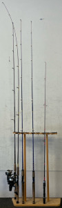 Fishing Pole Stand With 5 Fishing Poles