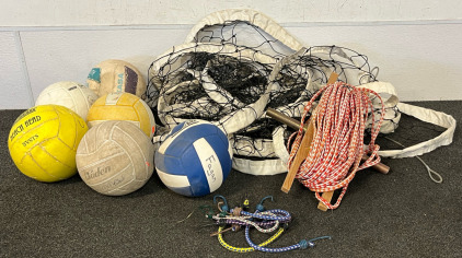 Standard Volleyball Net W/ 6 Volleyballs