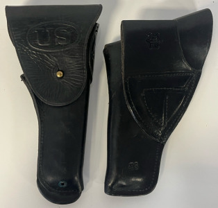 Vintage US Black Leather Right Hand Holster & Vintage Tex Shoemaker Right Hand Holster