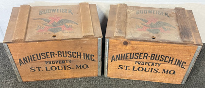 (2) Vintage Budweiser Anheuser-Busch Inc Beer Crates