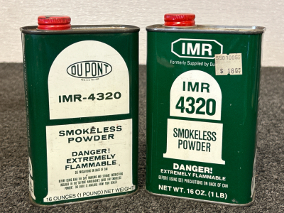 (2) Metal Cans Of IMR 4320 Smokeless Powder (2 Lbs)
