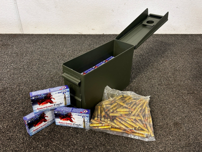 Metal Ammo Box With Approximately (350+) Rnds Of 5.56x 45mm Ammunition