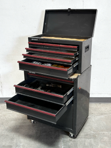 Craftsman 20-inch 5-Drawer Rolling Tool Chest and Cabinet Combo, Designed For Tool Storage and Organization. Includes Some Tools and Work Gloves.