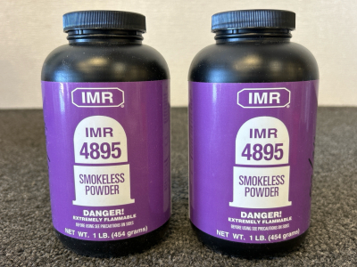 (2) Bottles Of IMR 4895 Smokeless Powder (2 Lbs)