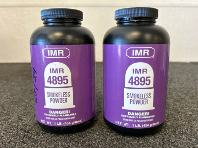 (2) Bottles Of IMR 4895 Smokeless Powder (2 Lbs)