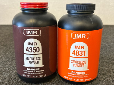 (2) Bottles Of IMR 4350 & 4831 Smokeless Powder (2 Lbs)