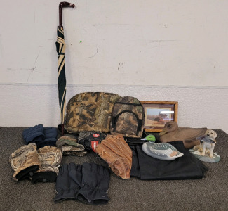 Picture Of Hunting Dogs, Ceramic Ducks And Hunting Dog, Bay Medows Race Course Umbrella, Left Hand Baseball Gloves, Eddie Bauer Pants And Strap, And More