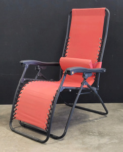 Red And Black Recliner Folding Chair