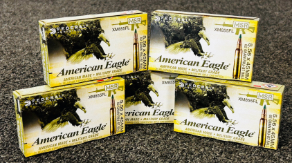 (100) Rnds Of American Eagle Military Grade 5.56x 45mm 62 Gr. FMJ-BT