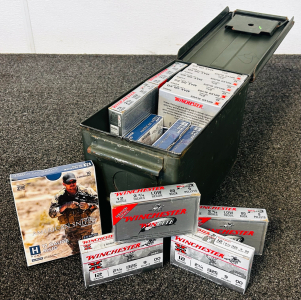 Metal Ammo Box With 12 Ga. Slugs Includes: Winchester Super X, American Sniper, Winchester Winlite