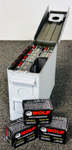 Metal Ammo Box With (400) Rnds Of Wolf Polyformance 7.62x 39mm 123 Gr.