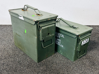 (2) Metal Ammo Boxes