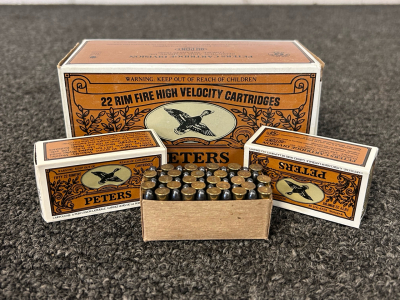 Box Of Peter's 22 Long Rifle high Velocity Solid Point Cartridges (500 Count)