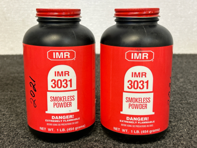 (2) Bottles Of IMR 3031 Smokeless Powder (2 Lbs)