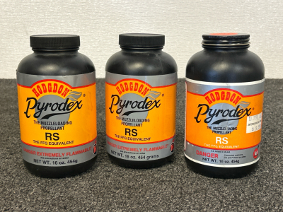 (3) Bottles Of Hodgdon Pyrodex Muzzleloading Propellant