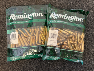 (2) Bags Of Remington 6mm Unprimed Brass and 243 Win Brass (150 Count)