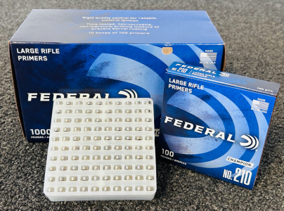 Box Of Federal Champion Large Rifle Primers (1000 Count) No. 210