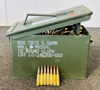 Metal Ammo Box With Approximately (900) Rnds Of .308 Ball FMJ Ammo