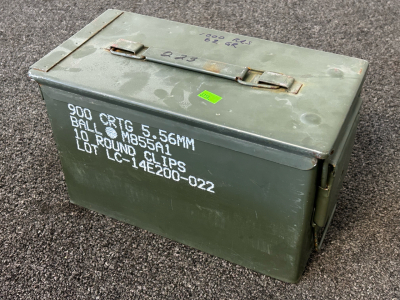 Metal Ammo Box With 5.56/ 223 Ammunition