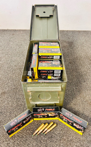 Metal Ammo Box With (1000) Rnds Of PMC X-Tac 5.56 NATO 62 Grs. Green Tip-LAP