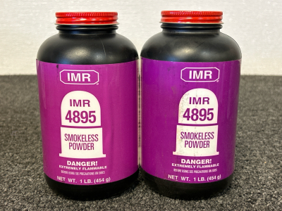 (2) Bottles Of IMR 4895 Smokeless Powder (2 Lbs)