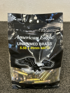 Bag Of American Eagle Unprimed Brass 5.56x 45mm NATO (250 QTY)