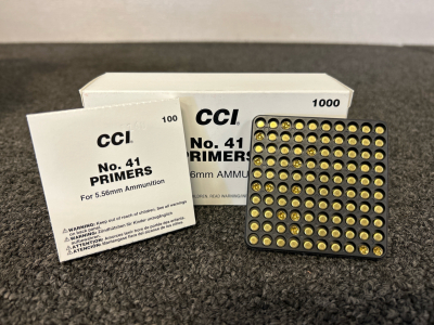 Box Of CCI No. 41 Primers For 5.56mm Ammunition (1000 Count)