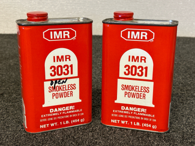 (2) Metal Cans Of IMR 3031 Smokeless Powder (2 Lbs)