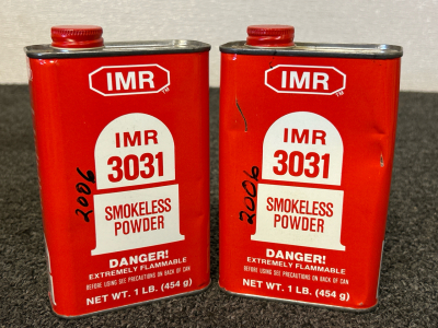 (2) Metal Cans Of IMR 3031 Smokeless Powder (2 Lbs)