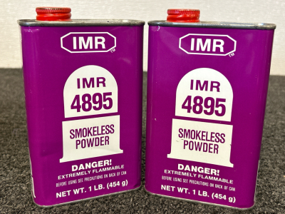 (2) Metal Cans Of IMR 4895 Smokeless Powder (2 Lbs)
