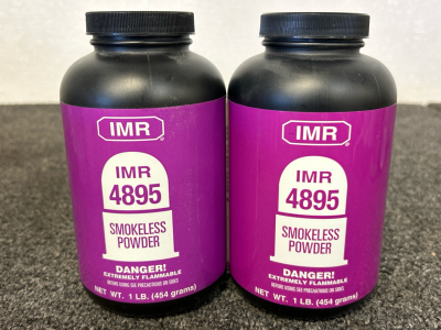 (2) Bottles Of IMR 4895 Smokeless Powder (2 Lbs)