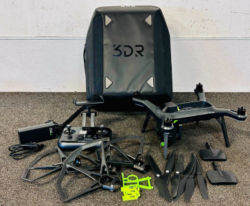 3DR Solo Drone With Backpack, Parts, And Charger Cables