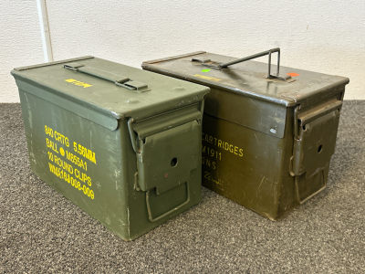(2) Metal Ammo Boxes