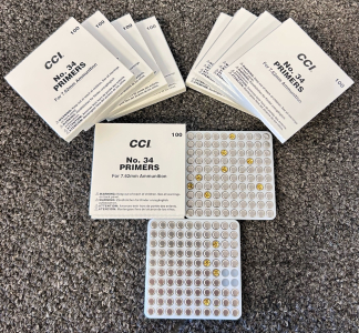 (1196) Count CCI No. 34 Primers For 7.62mm Ammunition