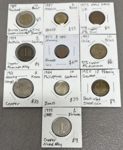 World Coins Collection, Various Denominations, 1950-1997, Mixed Alloys