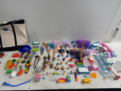 Barbie & LOL Dolls & Beyblades all with accessories
