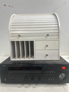 (1) Yamaha RX-V590 Sound Receiver and (1) White Jewlery Box