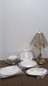 Kitchenware Serving Plates. Nightstand Lamp.