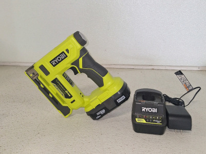 (1) Ryobi 3/8" Cordless Electric Stapler W/ Charger & (1) Battery