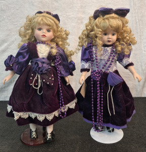 (2) 16" Porcelain Dolls